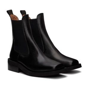 *NEW* GANNI - Black Square Toe Chelsea Boots